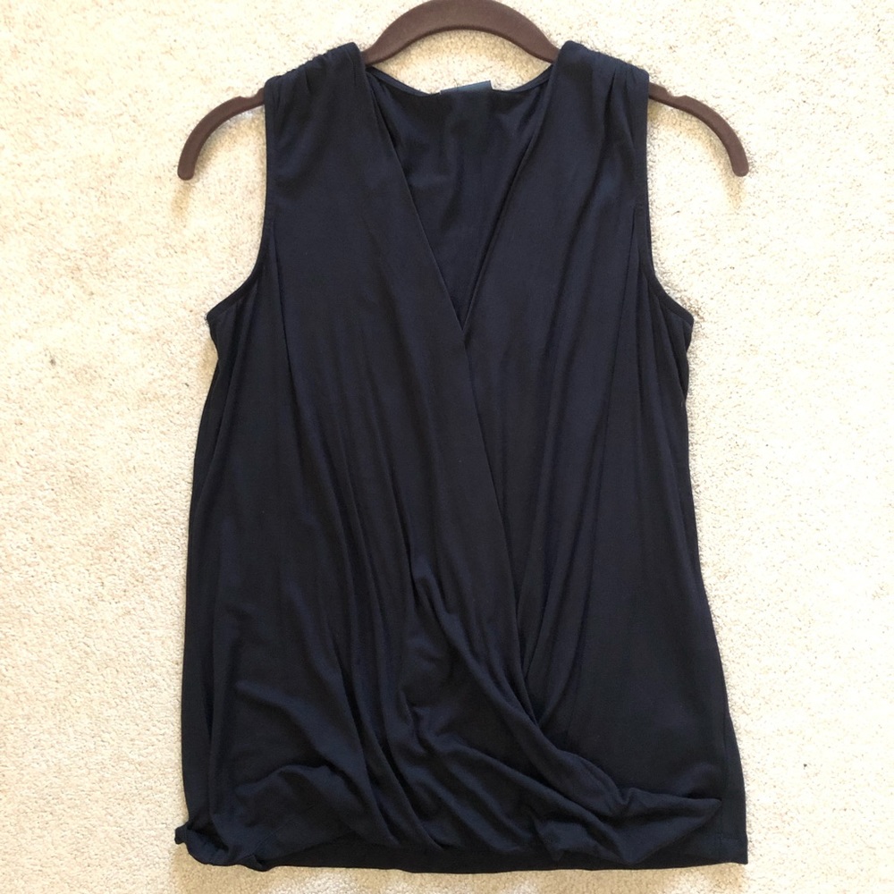 Bobeau black surplice top NWT
